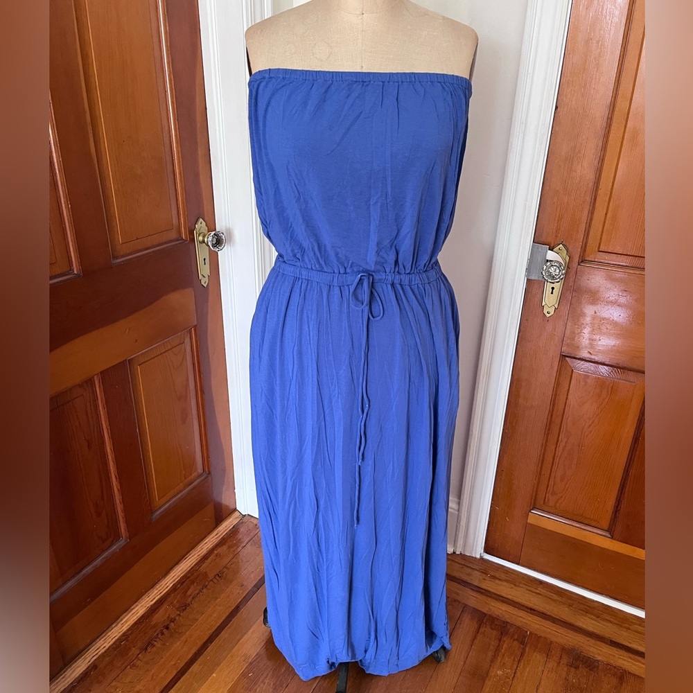 J. Crew Strapless Dress in Blue Size XL